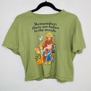 Smokey the Bear Cute Cropped Graphic Tee XL